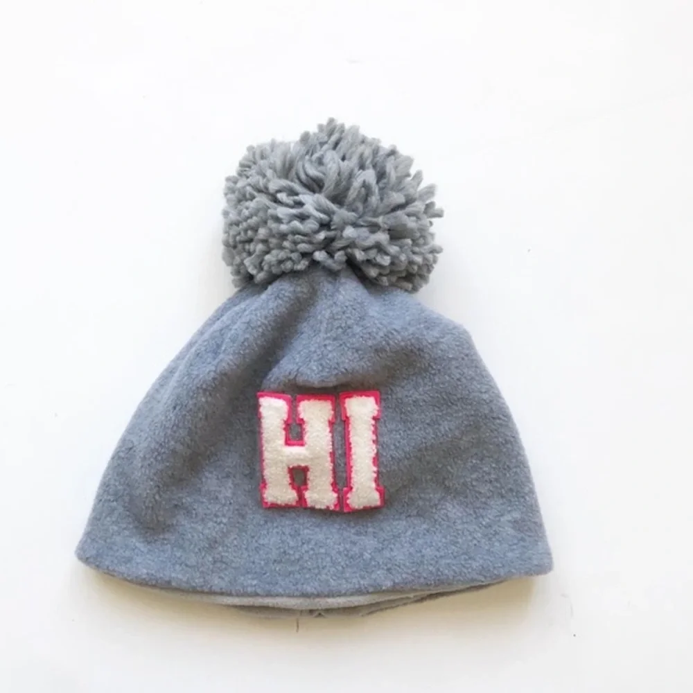 Gapkids fleece HI pom beanie EUC S(6-7Y)